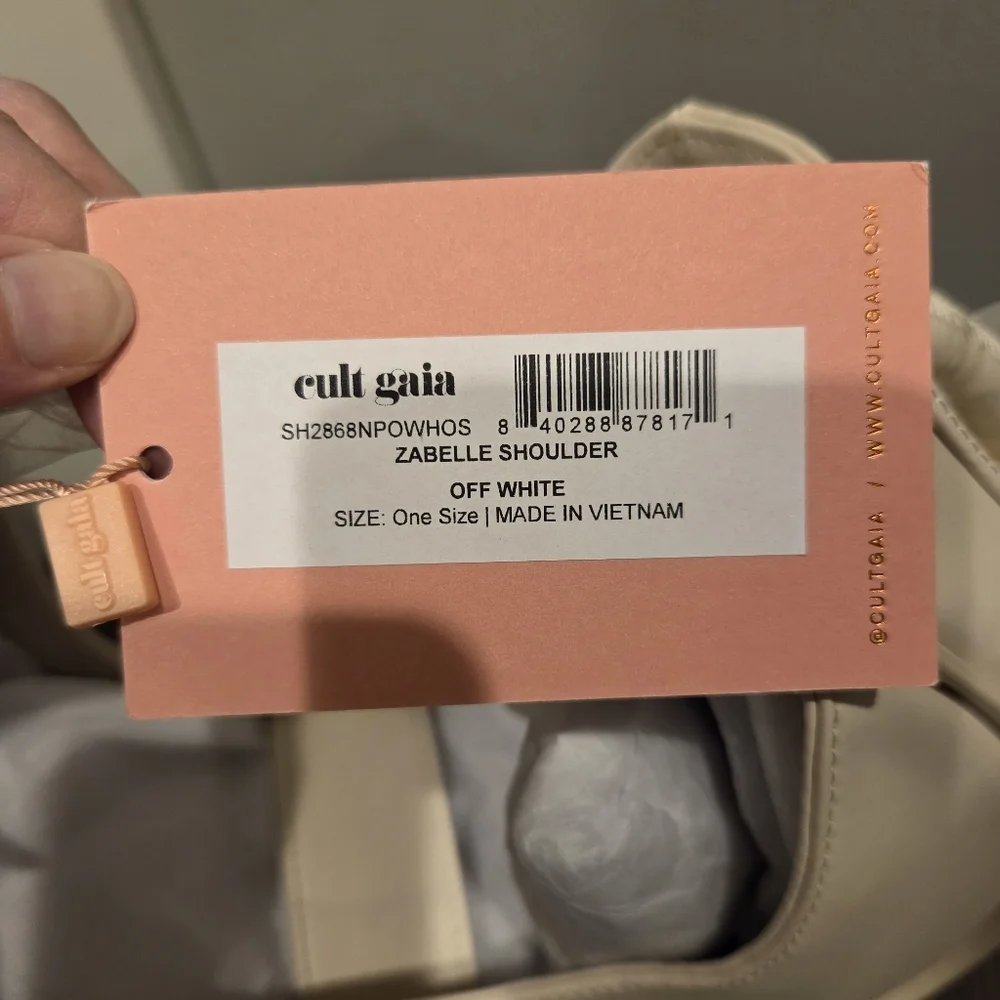 Cult Gaia Zabelle Leather Shoulder Bag  Off-white New With Tags - Picture 6 of 9